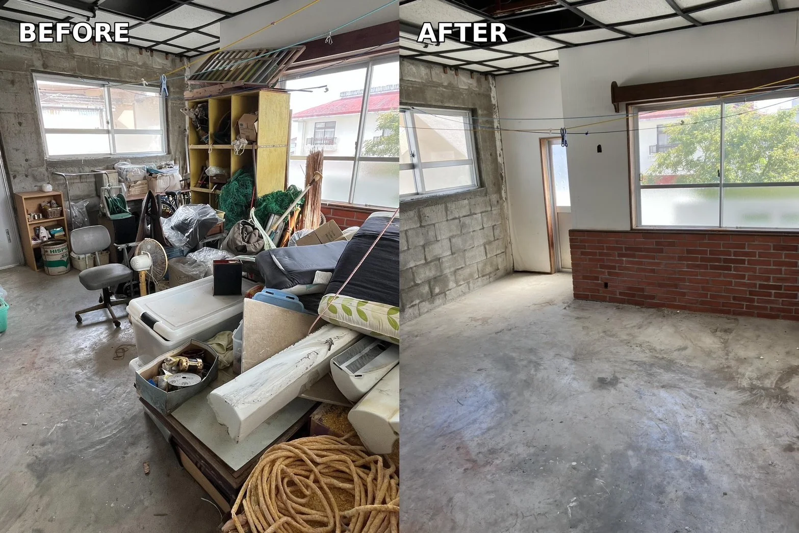 不用品回収・残地物撤去の実績2 Before After
